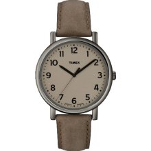 Original Men's Quartz Watch With Brown Dial Analogue Display And Brown Leather Strap T2n957pf