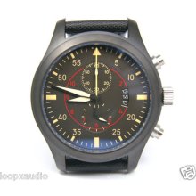 Parnis Pi103 46mm Case Green Dial 2012 Top Gun Pilot Miyota Quartz Chrono Watch