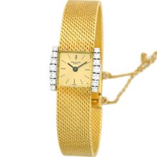 Patek Philippe Lady's Vintage 18k Yellow Gold Diamond Tank Watch