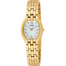 PC3166 -- Pulsar Women's Gold-tone bracelet and case Watch