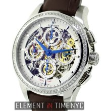 Perrelet Skeleton Dual Time Chronograph Diamond Bezel