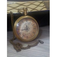 Personalized Handmade Antique Brass Pocket Watch with custom writing