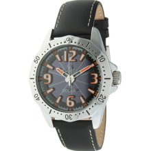 Peugeot Solar Silver Tone Leather Watch - 2036 - Men