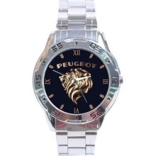 Peugeot Sport Car Design Shape Stainless Steel Analog Watch