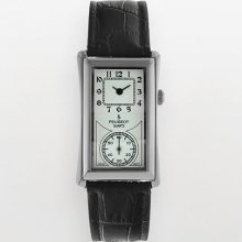 Peugeot Vintage Silver Tone Leather Watch - 2038S - Men