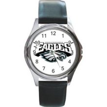 Philadelphia Eagles Unisex Silver-Tone Round Metal Watch 12