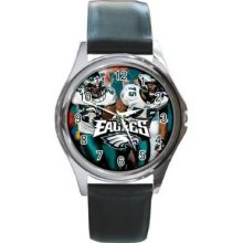 Philadelphia Eagles Unisex Silver-Tone Round Metal Watch 02