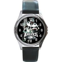 Philadelphia Eagles Unisex Silver-Tone Round Metal Watch 07