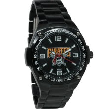 Pitt Pirates watches : Pittsburgh Pirates Stainless Steel Warrior Watch - Black