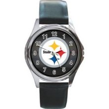 Pittsburgh Steelers Unisex Silver-Tone Round Metal Watch 12