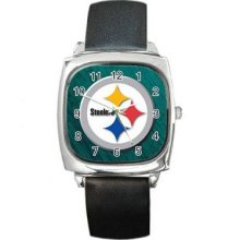 Pittsburgh Steelers Unisex Silver-Tone Square Metal Watch 26