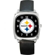 Pittsburgh Steelers Unisex Silver-Tone Square Metal Watch 15