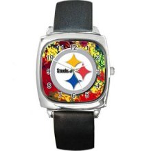 Pittsburgh Steelers Unisex Silver-Tone Square Metal Watch 19