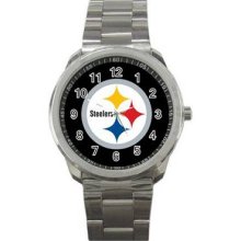 Pittsburgh Steelers Unisex Silver-Tone Sports Metal Watch 15