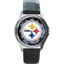 Pittsburgh Steelers Unisex Silver-Tone Round Metal Watch 29