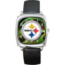 Pittsburgh Steelers Unisex Silver-Tone Square Metal Watch 20