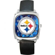 Pittsburgh Steelers Unisex Silver-Tone Square Metal Watch 27