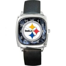 Pittsburgh Steelers Unisex Silver-Tone Square Metal Watch 29