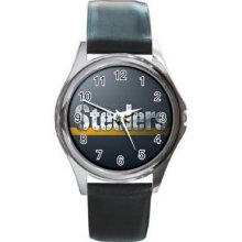 Pittsburgh Steelers Unisex Silver-Tone Round Metal Watch 10