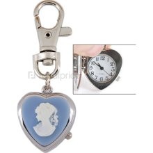 Pocket Quartz Watch with Keychain/Buckle (Blue)