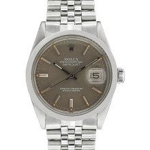 Pre-owned Rolex Men's Datejust Grey Dial Stainless Steel Watch