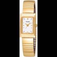 Pulsar By Seiko Pph516 Ladies Goldtone White Dial Watch