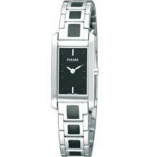 Pulsar Ladies` Collection Fashion Black Enamel Inlay Watch