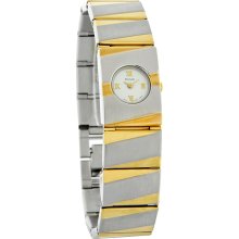 Pulsar Ladies Mini Round White Dial Two Tone Dress Watch PEG166