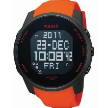 Pulsar Mens Orange Sports Digital Watch