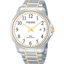 Pulsar Men's Ps9163x Two Tone Bracelet S/s Watch Made By Seiko