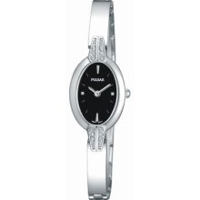 Pulsar Pegf89 Black And Round Dial Ladies Watch In Original Box