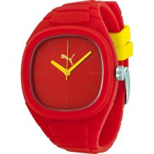 Puma Bubble Gum Large Red Dial Red Silicone Unisex Watch Pu102881006