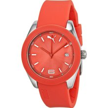 Puma Grip 3hd Coral Dial Orange Blue Silicone Ladies Watch Pu102712007