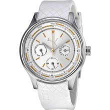 Puma Wheel Multi-function White Dial White Silicone Mens Watch Pu102742001