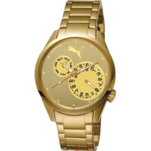 Puma Women's Motor Gold Stainless Steel And Gold Dial Quartz Watch