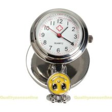 Qzo Smile Face Nurse Table Pocket Watch With Clip Brooch Quartz Watches Lovely