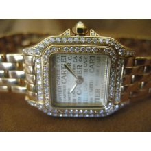 Rare Cartier Panther Diamond Watch With A Rare Gold Dial Wow