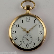 Rare Gents Omega 14 K Gold Pocket Watch 1916 Taschenuhr Montre De Gousset