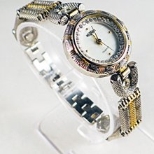 Rare Ladies Beautiful Medana 2 Tone Rhinestone Retro Style White Face Watch