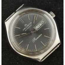 Rare Vintage Helvetia Promotion Day Date Automatic Watch St. Steel Cal. 2879