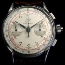 Rare Vintage Index-mobile Split Second Edo Swiss Chronograph Mens 50's