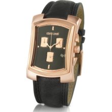 Roberto Cavalli Designer Men's Watches, Tomahawk - Rose Gold Plated and Leather Chronograph Watch