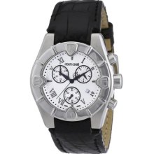 Roberto Cavalli Diamond Time Women's Chronograph Leather Strap Watch 7251616545