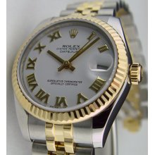 Rolex Datejust 26mm White Roman Dial 178273 Watchchest