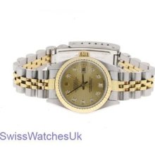 Rolex Datejust Steel & Gold Automatic Diamond Ladies Watch