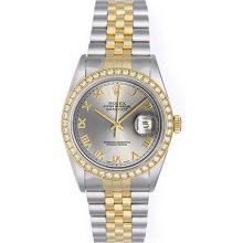 Rolex Datejust Steel & Gold 2-Tone Men's Watch 16233 Gray Dial