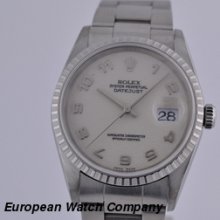 Rolex Datejust White Arabic Jubilee Dial