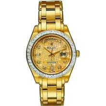 Rolex Day-Date Masterpiece Yellow Gold Diamond Mens Watch 18958