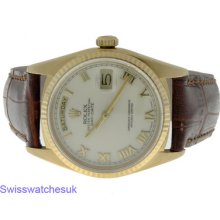 Rolex Daydate 18k Yellow Gold Automatic Mens Watch