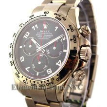 Rolex Daytona 18k White Gold Black Arabic Dial